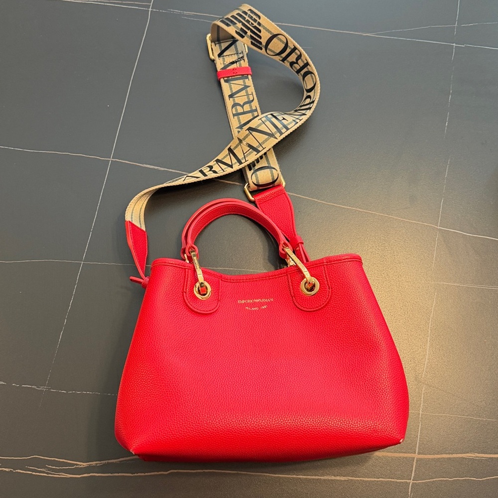 Emporio Armani Vibrant Red Tote Bag